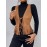 [Elegant Vest] Elegant Tassel Sleeveless Vest Jacket | Women's Medium Stretch Suede-Like Fabric, Adjustable Waist Tie & Fringe Hem, All-Season Versatile Layering Piece for Casual or Formal Outfits, Smooth Texture Finish
