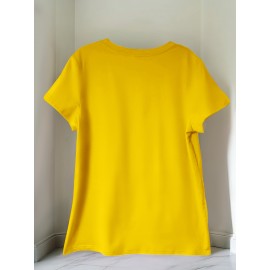 Women'S Casual Sushi Print T-Shirt - Short Sleeve Crew Neck, Vibrant Japanese Food Design, Machine Washable, Perfect for Spring/Summer Outings & Beach Vacations, Beachwear Tshirt | Playful Print Top | Machine Washable Top, Sushi Tshirt