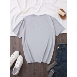 [Pink Cat Tshirt] Bright Pink Women's Cat Lover Graphic T-Shirt | Short Sleeve Crew Neck Casual Top with 