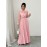 Elegant Women'S 3D Floral Mesh Dress with Bow Tie Neckline - Romantic Pink Pleated A-Line Long Sleeve Dress for Formal & Casual Occasions, Machine Washable Non-Stretch Wedding Attire, Dresses for Wedding, Formal Event Attire, Nonstretch Fabric