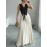 Women'S Elegant Double-Breasted Ruched Sleeveless Dress - Black and White Color Block, Polyester, A-Line Silhouette, Perfect for Spring/Summer Commute and Casual Attire, Casual Attire|Ruched Texture|Polyester Dres